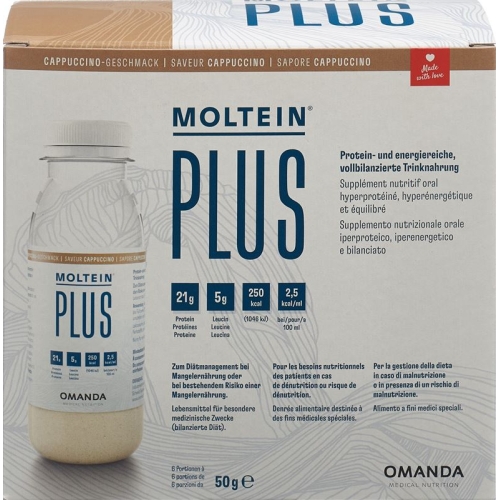 Moltein Plus 2.5 Cappuccino 6 Flasche 50g buy online