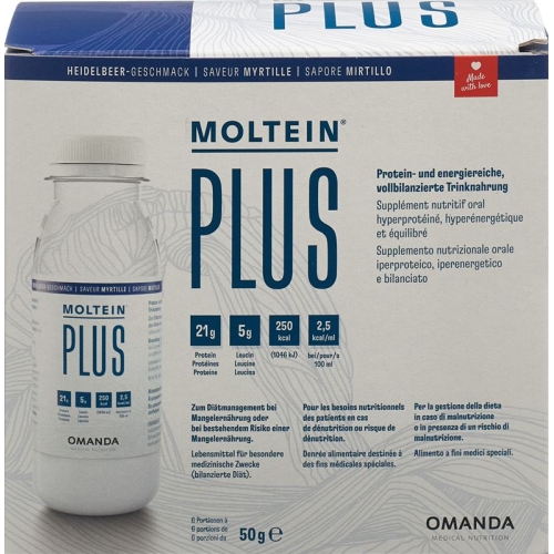 Moltein Plus 2.5 Heidelbeere 6 Flasche 50g buy online