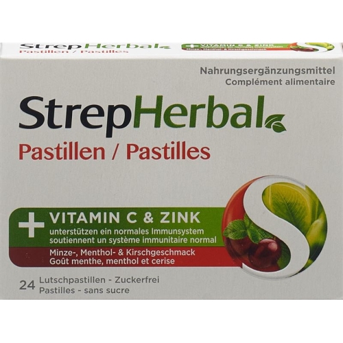 Strepherbal Pastilles Mint & Cherry 24 pieces buy online