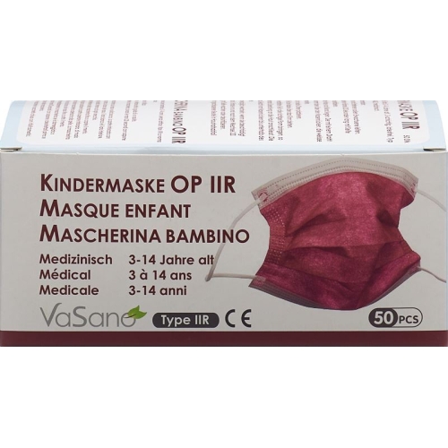 Vasano Op Maske Typ Iir Kind 3-14j Weinrot 50 Stück buy online