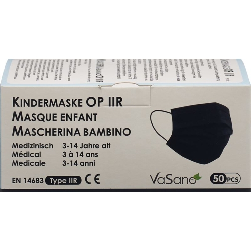 Vasano Op Maske Typ Iir Kind 3-14j Schwarz 50 Stück buy online