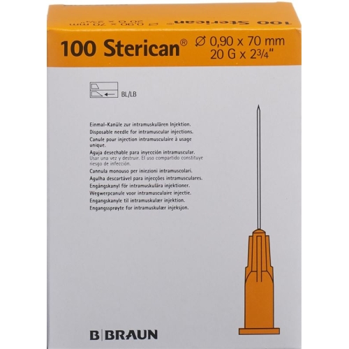 Sterican Nadel 20g 0.90x70mm Gelb Luer 100 Stück buy online